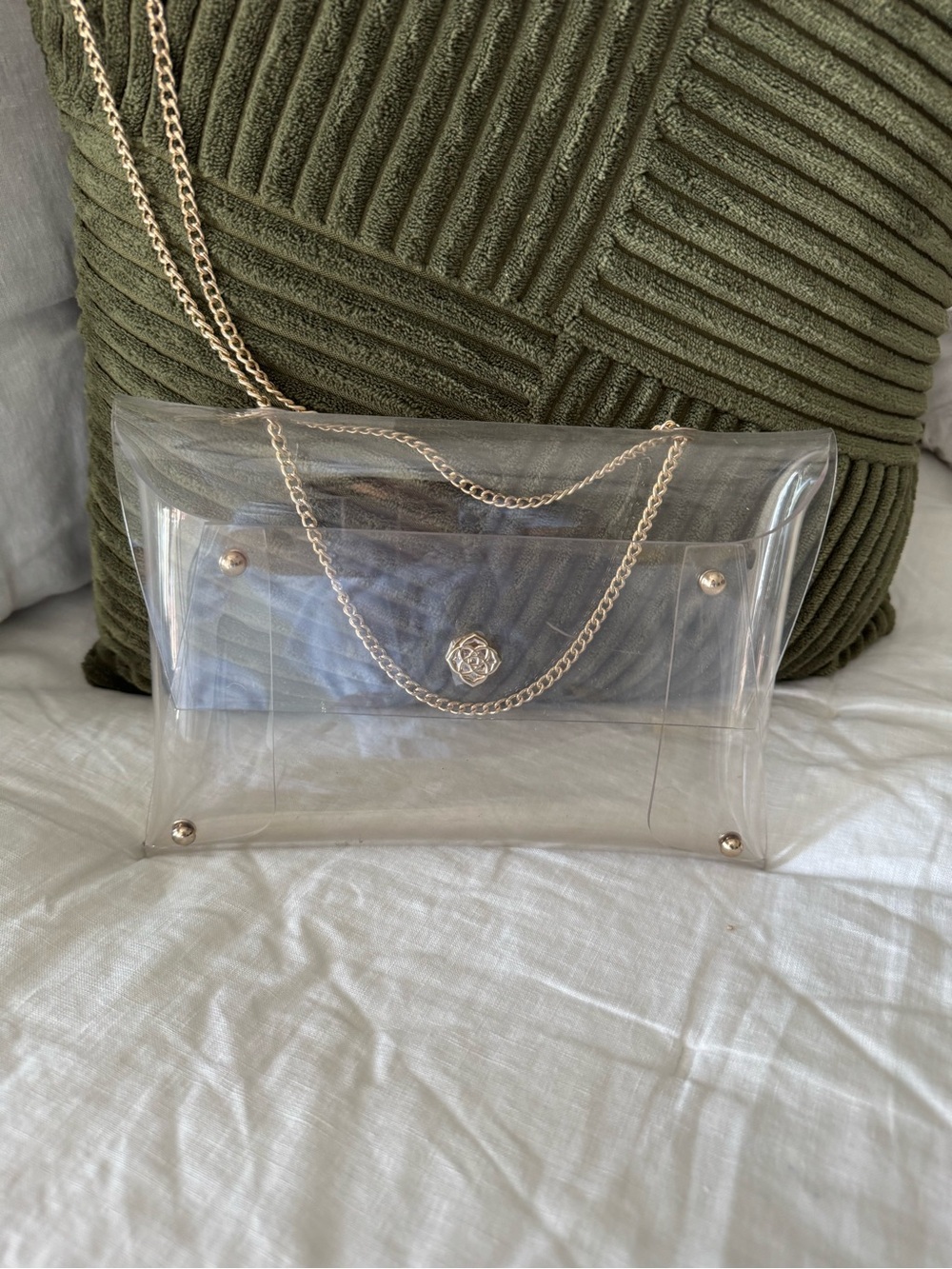 Kendra Scott Clear PVC Crossbody Bag with Gold Chain
